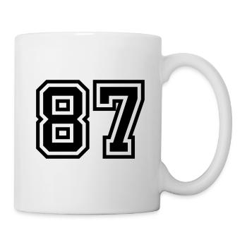87 Zahl Symbol - Tasse - Weiß - Rechts