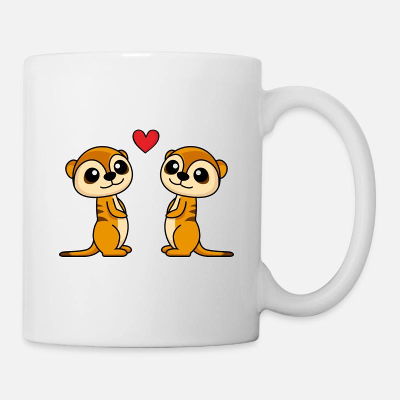 Erdmännchen Comic Paar liebe - Tasse - Weiß