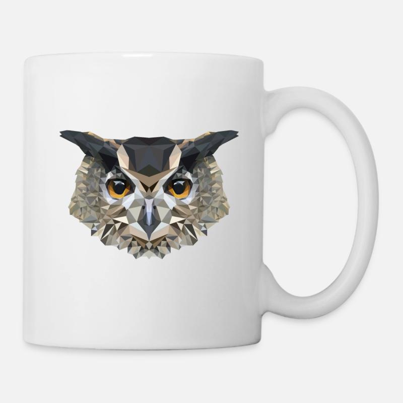 Hibou Polygone Hibou - Mug blanc - blanc