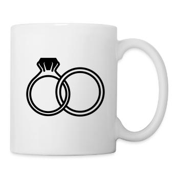 Eheringe symbol - Tasse - Weiß - Rechts
