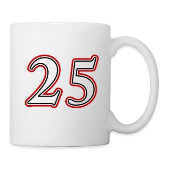 25 Zahl nummer - Tasse - Weiß - Rechts