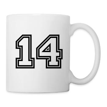 14 Zahl symbol - Tasse - Weiß - Rechts