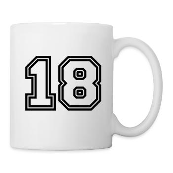 18 Zahl symbol - Tasse - Weiß - Rechts