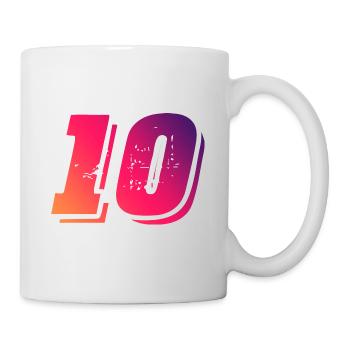 10 Zahl Symbol - Tasse - Weiß - Rechts