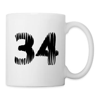 Maillot à 34 numéros - Mug blanc - blanc - Droite