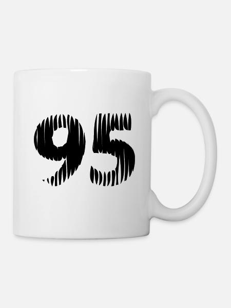 95 Zahl Trikot - Tasse - Weiß