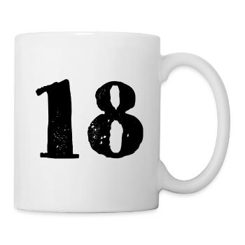 18 Zahl Trikot - Tasse - Weiß - Rechts