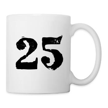 25 Zahl Trikot - Tasse - Weiß - Rechts