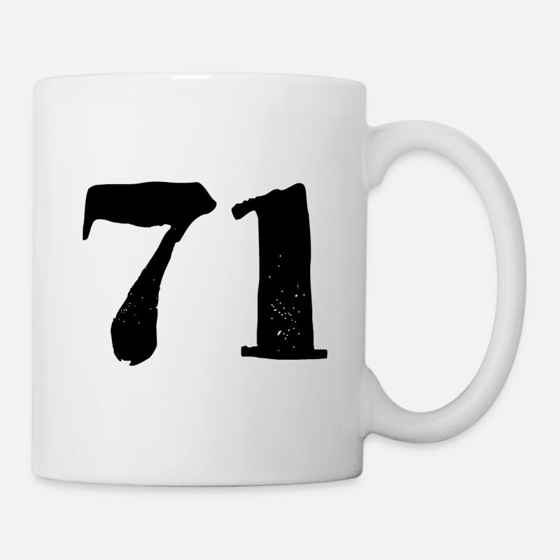 71 Zahl Trikot - Tasse - Weiß