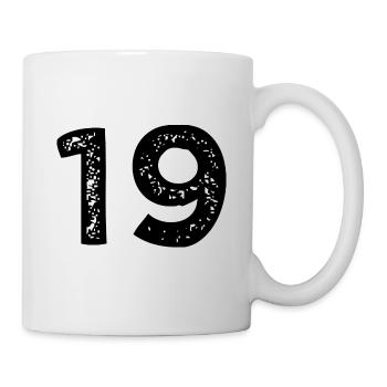 19 Zahl Trikot - Tasse - Weiß - Rechts