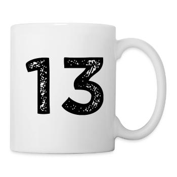 13 Zahl Trikot - Tasse - Weiß - Rechts