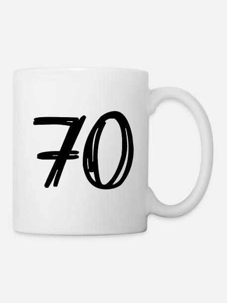 70 ANS. 70e ANNIVERSAIRE. ANNIVERSAIRE 70 ANS. 70 - Mug blanc - blanc