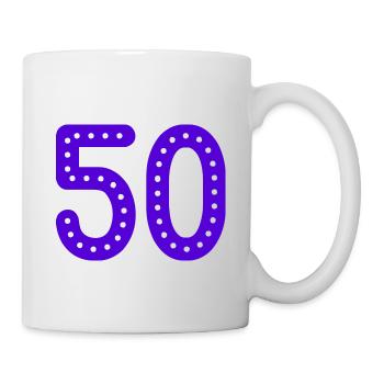 50 YEARS. 50th ANNIVERSARY. BIRTHDAY 50 YEARS. 50 - Mug - white - Right