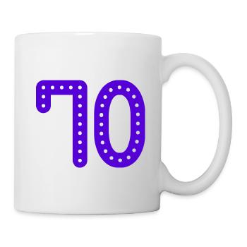 70 JAHRE. 70-JÄHRIGES JUBILÄUM. GEBURTSTAG 70 JAHRE. 70 - Tasse - Weiß - Rechts