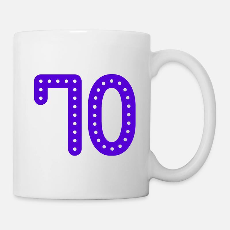 70 ANS. 70e ANNIVERSAIRE. ANNIVERSAIRE 70 ANS. 70 - Mug blanc - blanc