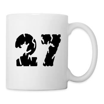 27 Zahl Trikot - Tasse - Weiß - Rechts