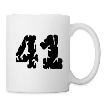 41 Zahl Trikot - Tasse - Weiß - Rechts