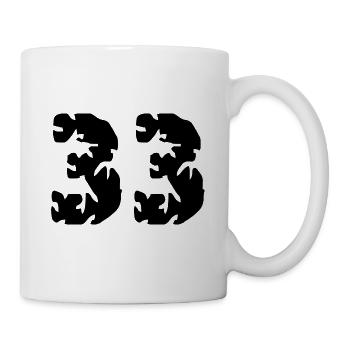 33 Zahl Trikot - Tasse - Weiß - Rechts