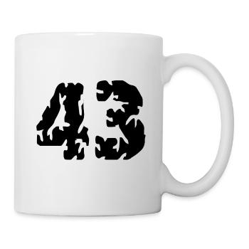 43 Maillot numéro - Mug blanc - blanc - Droite