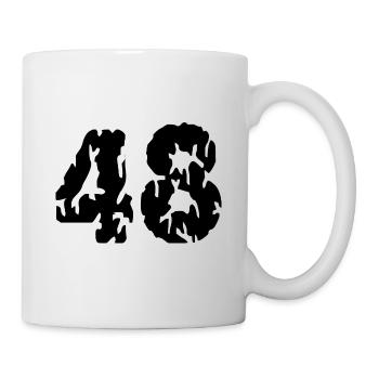 48 Zahl Trikot - Tasse - Weiß - Rechts