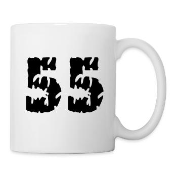 55 Zahl Trikot - Tasse - Weiß - Rechts