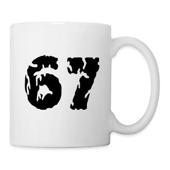 67 Zahl Trikot - Tasse - Weiß - Rechts