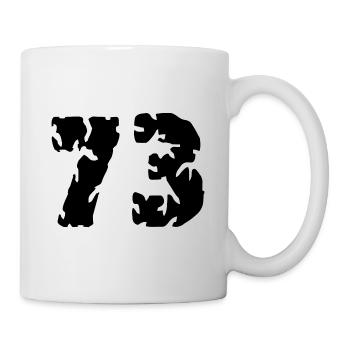 73 Zahl Trikot - Tasse - Weiß - Rechts