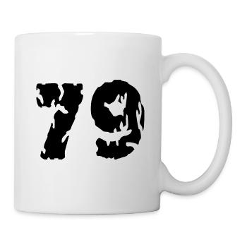 79 Zahl Trikot - Tasse - Weiß - Rechts