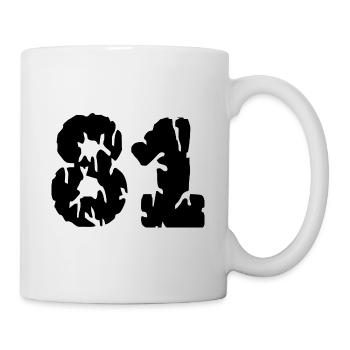 81 Zahl Trikot - Tasse - Weiß - Rechts