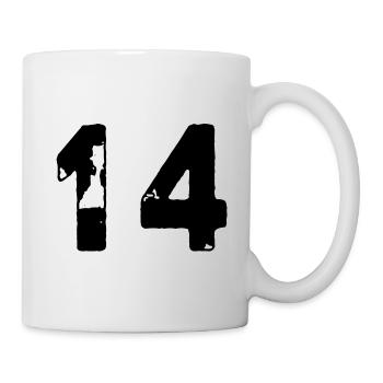 14 Zahl Trikot - Tasse - Weiß - Rechts
