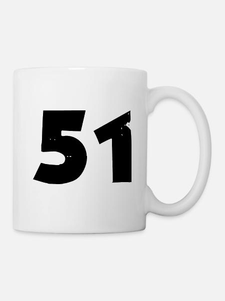 51 Zahl - Tasse - Weiß