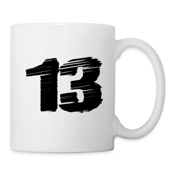 13 Zahl Trikot - Tasse - Weiß - Rechts