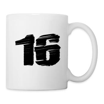 16 Maillot numéro - Mug blanc - blanc - Droite