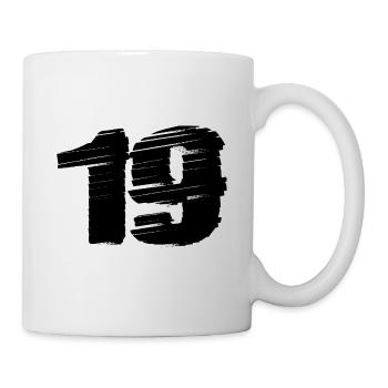 19 Zahl Trikot - Tasse - Weiß - Rechts
