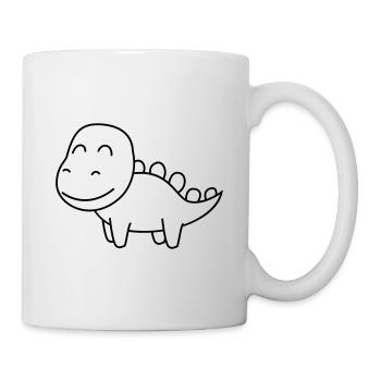 Dinosaurier stegosaurus Comic - Tasse - Weiß - Rechts