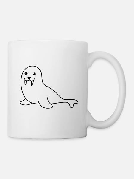 Robbe Tier Comic - Tasse - Weiß