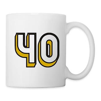 40 JAHRE. 40-jähriges Jubiläum. GEBURTSTAG 40 JAHRE. 40 - Tasse - Weiß - Rechts