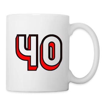 40 JAHRE. 40-jähriges Jubiläum. GEBURTSTAG 40 JAHRE. 40 - Tasse - Weiß - Rechts