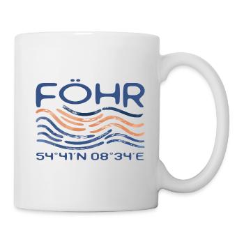 Föhr GPS Koordinaten Nordsee Insel - Tasse - Weiß - Rechts