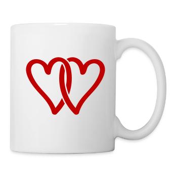 Symbole de l’amour des cœurs - Mug blanc - blanc - Droite