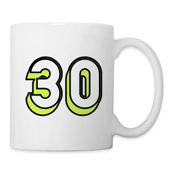 30 JAHRE. 30-JÄHRIGES JUBILÄUM. GEBURTSTAG 30 JAHRE. 30 - Tasse - Weiß - Rechts