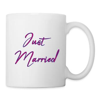 GERADE VERHEIRATET. Junggesellinnenabschied. ST. VALENTIN - Tasse - Weiß - Rechts