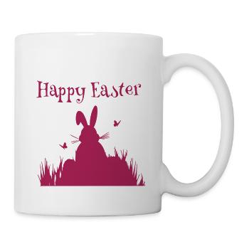 Happy easter Silhouette | VECTORGRAPHIC - Tasse - Weiß - Rechts