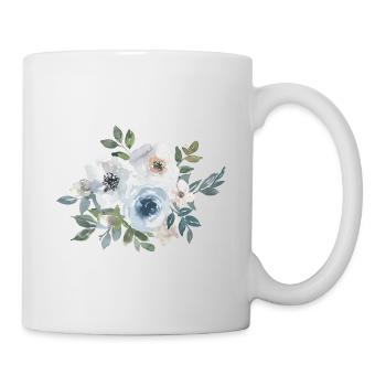 Blumen Rosen Aquarell - Tasse - Weiß - Rechts