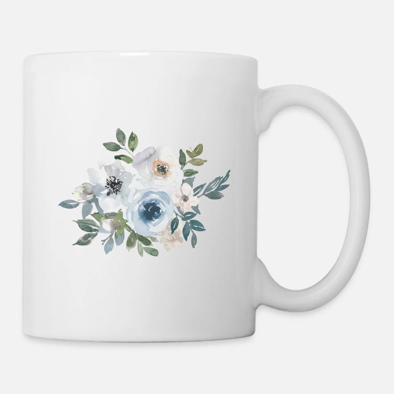 Blumen Rosen Aquarell - Tasse - Weiß