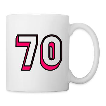 70. 70 JAHRE. 70-JÄHRIGES JUBILÄUM. GEBURTSTAG 70 JAHRE. - Tasse - Weiß - Rechts