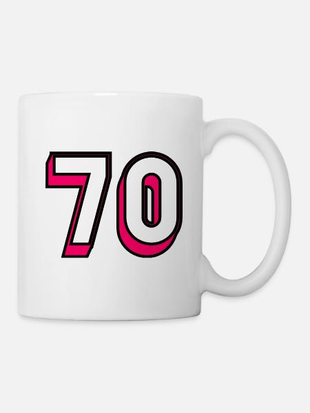 70. 70 JAHRE. 70-JÄHRIGES JUBILÄUM. GEBURTSTAG 70 JAHRE. - Tasse - Weiß
