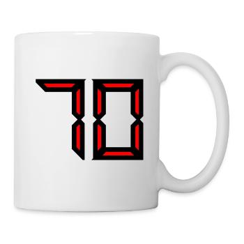 70 JAHRE. 70-JÄHRIGES JUBILÄUM. GEBURTSTAG 70 JAHRE. 70 - Tasse - Weiß - Rechts