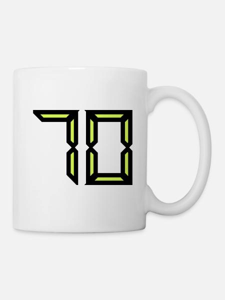 70 ANS. 70e ANNIVERSAIRE. ANNIVERSAIRE 70 ANS. 70 - Mug blanc - blanc