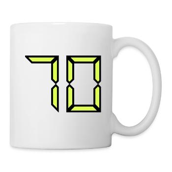70. 70 JAHRE. 70-JÄHRIGES JUBILÄUM. GEBURTSTAG 70 JAHRE. - Tasse - Weiß - Rechts